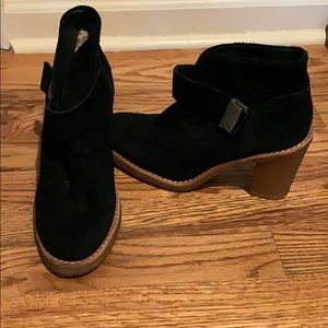 UGG black suede booties.   Size 7, Euro 38